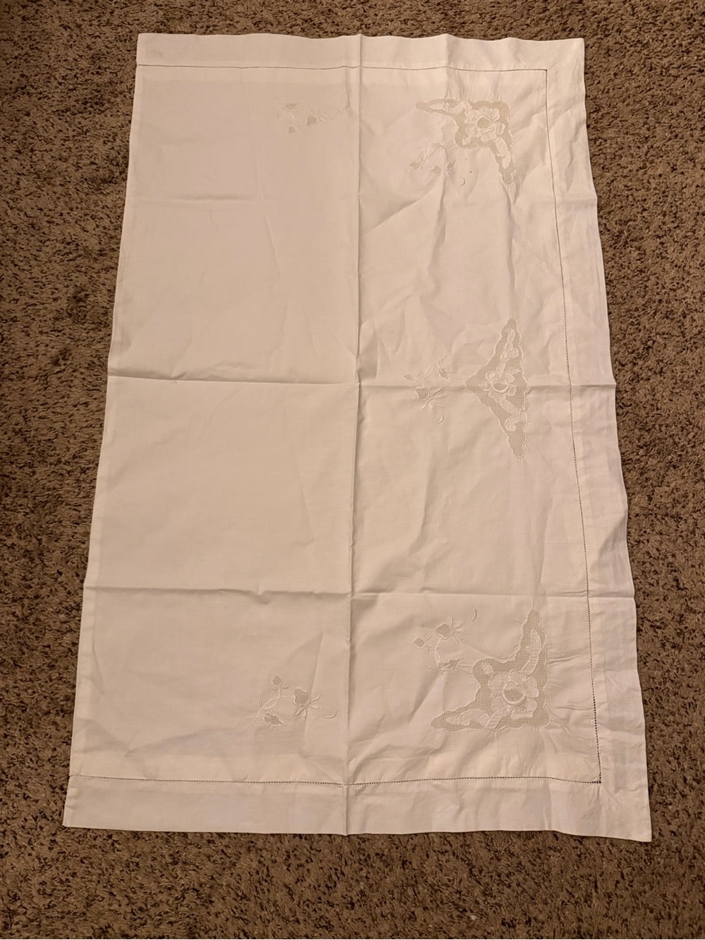 Vintage Embroidered Sheet and Sham Set
